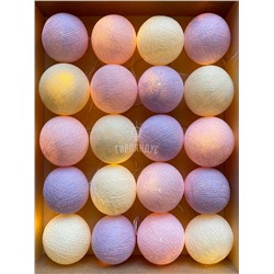 Гирлянда из 50 нитяных шариков "Ванильное небо"