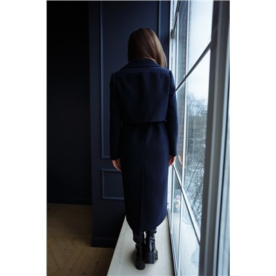 Пальто женское демисезонное 22105  (синий)