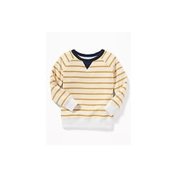 Striped Raglan Crew-Neck Sweatshirt for Toddler Boys