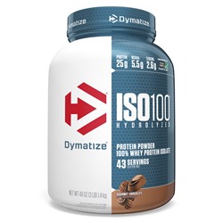 Dymatize Nutrition, ISO 100 Hydrolyzed, 100% Whey Protein Isolate, Gourmet Chocolate, 3 lb (1.4 kg)