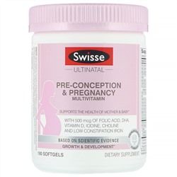 Swisse, Ultinatal, мультивитамин для приема в период до зачатия и во время беременности, 180 мягких таблеток