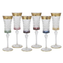 Набор бокалов для шампанского Цветная Флоренция, 0,15 л, 6 шт, 46054