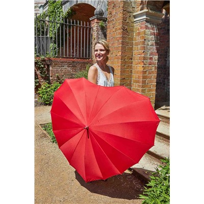 L909-024 Red (Сердце) Зонт женский трость Fulton