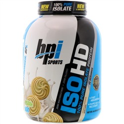BPI Sports, ISO HD, 100% чистый изолят протеина, со вкусом ванильного печенья, 2170 г (4,8 фунта)