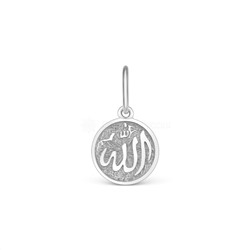 Подвеска из серебра родированная - символ Аллаха м-50103100