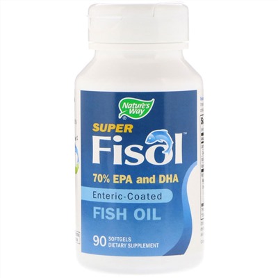 Nature's Way, Super Fisol Fish Oil, Enteric-Coated, 90 Softgels