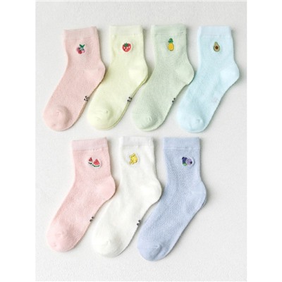 Набор детских носков «Фрукты-2» в мягкой упаковке, 7 пар