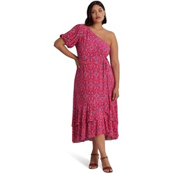 LAUREN Ralph Lauren Plus Size Geo-Print Jersey One-Shoulder Dress