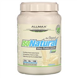 ALLMAX Nutrition, IsoNatural, чистейший изолят сывороточного белка, оригинальный вкус без ароматизаторов, 907 г (2 фунта)
