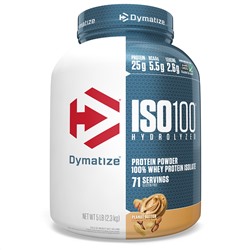 Dymatize Nutrition, ISO 100 Hydrolyzed, 100% Whey Protein Isolate, Peanut Butter, 5 lbs (2.3 kg)