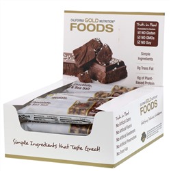 California Gold Nutrition, Foods, батончики с черным шоколадом, орехами и морской солью, 12 шт., 40 г (1,4 унции) каждый