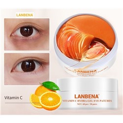 Lanbena Гидрогелевые патчи для области вокруг глаз с витамином С и гидролизованным коллагеном ,60 шт (30 пар).​