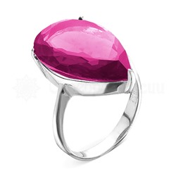 Кольцо из серебра с розовым кварцем родированное