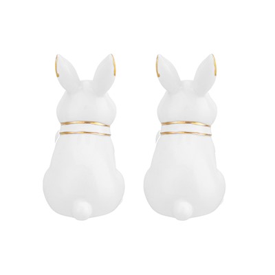 Набор д/специй 2 пр. 7*5,5*10 см "Кролики" белый с золотом