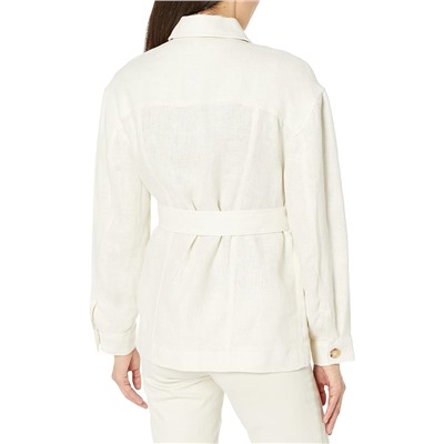 LAUREN Ralph Lauren Belted Herringbone Linen Shirt Jacket