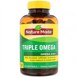 Nature Made, Triple Omega, омега 3-6-9, 150 капсул