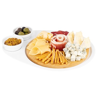 Набор д/сервировки сыра 31,5*24,5*4 см "Айсберг" блюдо + разделочная доска + 2 соусника