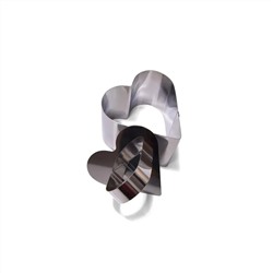6777 FISSMAN Кулинарное кольцо с прессом 7,5x6,8x5,5 см в форме сердца (нерж. сталь)