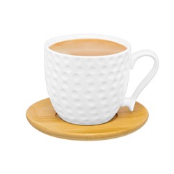 Чашка для капучино и кофе латте 220 мл 11*8,3*7,5 см "Сфера" + дер. подставка.