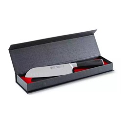 9883  Нож поварской сантоку LAMINILI 17см. Материал лезвия: сталь X50CrMoV15. Материал ручки: сталь, древеснослоистый пластик. Толщина: 2,5мм