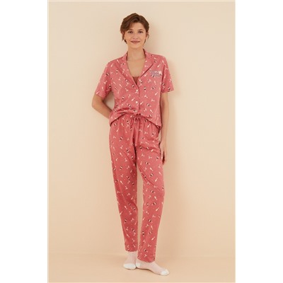 Pijama camisero 100% algodón La Vecina Rubia manga corta