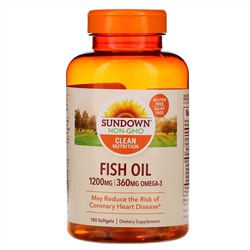 Sundown Naturals, Рыбий жир, 1200 мг, 100 мягких таблеток