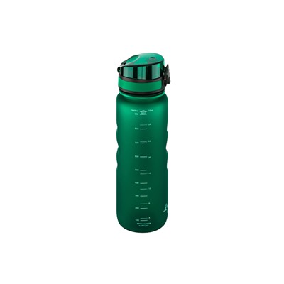 Бутылка для воды 1000 мл 7,8*7,8*28,5 см "Style Matte" с углублениями д/пальцев темно-зеленая
