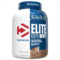 Dymatize Nutrition, Elite, 100-ный Сывороточный Протеин, Кофе Мокко, 5 фунтов (2, 27 кг)