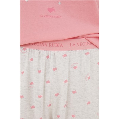 Pijama Capri 100% algodón rosa La Vecina Rubia