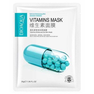 Bioaqua, Витаминная маска для лица, восстановление, 30 гр.