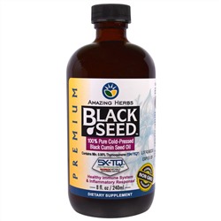 Amazing Herbs, Black Seed, 100% чистое масло семян черного тмина холодного отжима, 240 мл