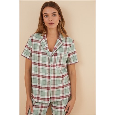 Pijama cuadros 100% algodón verde