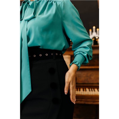 Блуза, юбка  Мода Юрс артикул 2789 зеленый