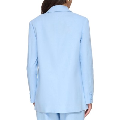 DKNY Long Sleeve Linen One-Button Jacket