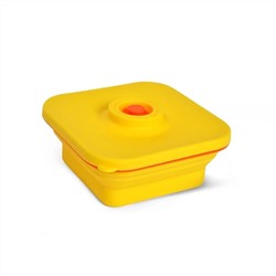 7315 FISSMAN Ланчбокс складной квадратный желтый 15x15x6,5 см / 800 мл (силикон)