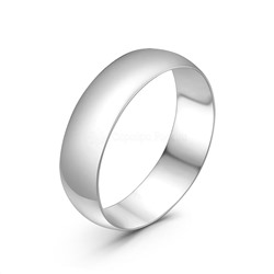 Кольцо обручальное из серебра родированное 1-021шр