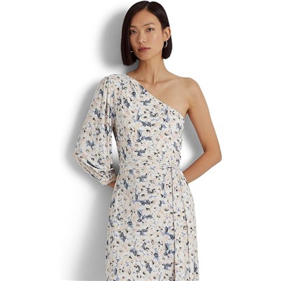 LAUREN Ralph Lauren Petite Floral Stretch Jersey One-Shoulder Dress