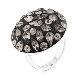 Кольцо из серебра с кристаллами Swarovski родированное