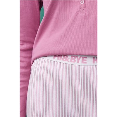 Pijama 100% algodón pantalón rayas rosas