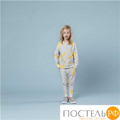 Костюм Бананово-серый Свитер и штаны Дети 9 лет(140 см)