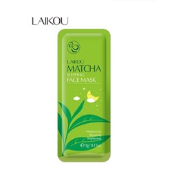 Laikou Ночная маска для лица с экстрактом чая Matcha,гиалуроновой кислотой и никотинамидом, 3 гр.