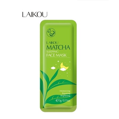 Laikou Ночная маска для лица с экстрактом чая Matcha,гиалуроновой кислотой и никотинамидом, 3 гр.