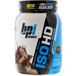 BPI Sports, ISO HD, 100%-ный чистый изолят белка, шоколадный брауни, 1,6 фунта (736 г)
