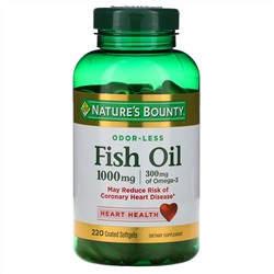 Nature's Bounty, Рыбий жир, 1000 мг, 220 мягких капсул в оболочке