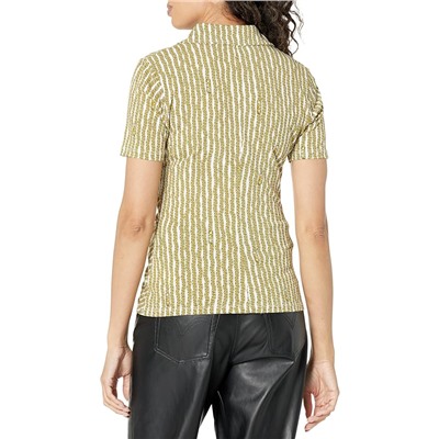 MICHAEL Michael Kors Print Button Front Ruched Top