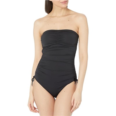 MICHAEL Michael Kors Iconic Solid Shirred Bandeau One-Piece