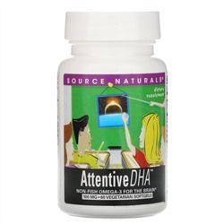 Source Naturals, Attentive DHA, 100 mg, 60 Vegetarian Softgels