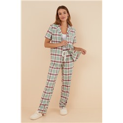 Pijama cuadros 100% algodón verde