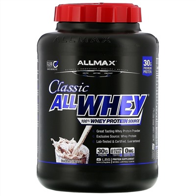 ALLMAX Nutrition, AllWhey Classic, 100% сывороточный белок, печенье и сливки, 5 фунтов (2,27 кг)