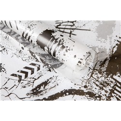 Силиконизированная бумага для выпечки с рисунком "Гранж черное серебро" (рулон 10м)